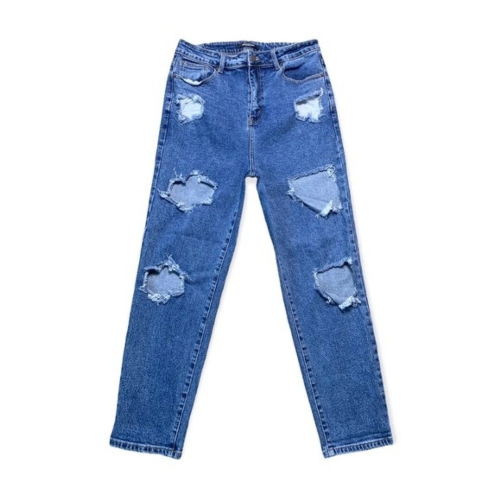 American Bazi Distressed High Rise Straight Leg Jeans Size 13 Juniors